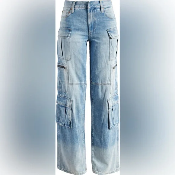 Alice + Olivia baggy denim cargo pants size 32 $395 retail - Picture 10 of 16